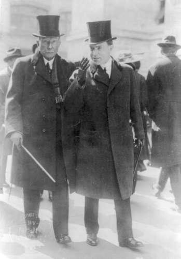 John D Rockefeller Snr and John D Rockefeller Jn 1915