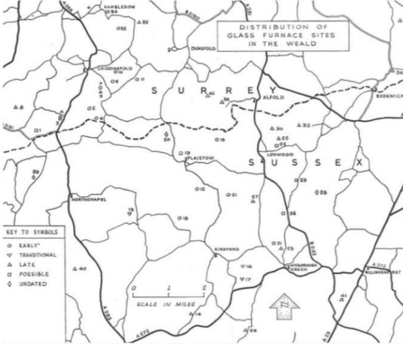 John Speed's map of 1610 - there is a glasshouse depicted near Alford